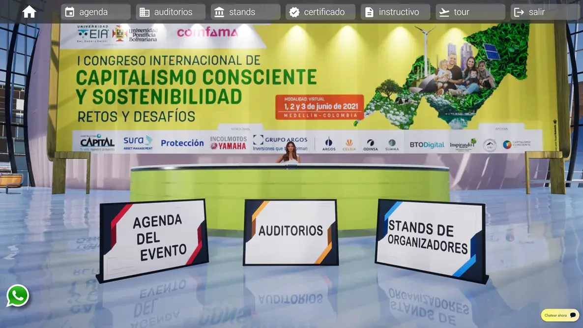 Imagen referente a plataforma de eventos virtuales 3D - 2D
